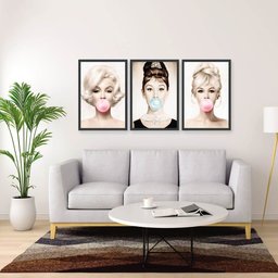 Quadros Decorativos Trio Marilyn Monroe Sala Escritório - 2