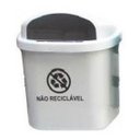 Ver imagem 1 de Cesto Individual Coleta Seletiva 40L Para Poste Parede Cinza