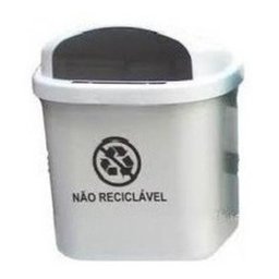Cesto Individual Coleta Seletiva 40L Para Poste Parede Cinza - 1