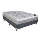 Ver imagem 1 de Cama Box Casal: Colchão Molas Ensacadas Castor Pocket Super Luxo Látex Push + Base CRC Suede Cinza(1