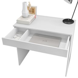 Mesa Para Computador Escrivaninha 1 Gaveta Alexia Branco - AJL Móveis - 6