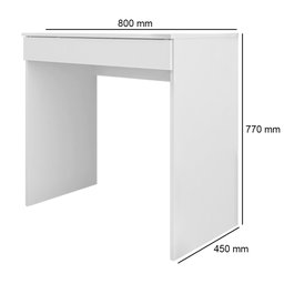 Mesa Para Computador Escrivaninha 1 Gaveta Alexia Branco - AJL Móveis - 4