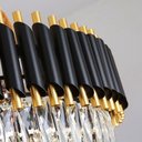 Ver imagem 2 de Lustre Redondo Preto e Dourado com Cristais 11E14 70cm PARIS LUZ