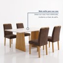 Ver mais imagens de Conjunto de Sala de Jantar 4 Lugares Retangular Lyra MDF Cinamomo Off White Marrom