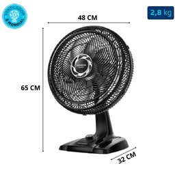 Ventilador de Mesa Mondial nvt-40-8p-b Turbo 40cm 8 Pás Preto 127v 3798-01 - 5 Ventilador de Mesa Mondial nvt-40-8p-b Turbo 40cm 8 Pás Preto 127v 3798-01 - 5