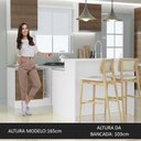 Ver mais imagens de Ilha de Cozinha com Bancada e Balcão 120 Cm Branco/rustic Glamy Madesa Branco/rustic
