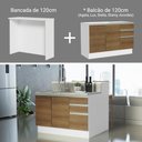 Ver imagem 7 de Ilha de Cozinha com Bancada e Balcão 120 Cm Branco/rustic Glamy Madesa Branco/rustic
