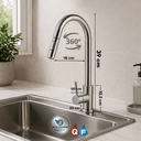 Ver imagem 6 de Torneira Gourmet Monocomando Misturador Prata 3 Jatos Extensivel Quente e Frio