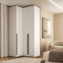 Ver imagem 1 de Guarda Roupa de Canto Reto 3 Portas Mdf Altezza Trend Belmax:branco