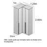 Guarda Roupa de Canto Reto 3 Portas Mdf Altezza Trend Belmax:branco - 4