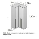 Ver imagem 4 de Guarda Roupa de Canto Reto 3 Portas Mdf Altezza Trend Belmax:branco
