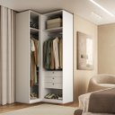 Ver imagem 3 de Guarda Roupa de Canto Reto 3 Portas Mdf Altezza Trend Belmax:branco