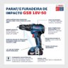 Parafusadeira Furadeira Impacto Gsb18v-50 Bivolt 2 Bat Bosch - 6