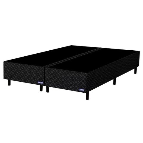 Base para Cama Box Casal Bipartido 158cm Poliéster Bordado Perola Negra Preto - Gazin