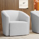 Ver imagem 2 de Poltrona Decorativa Orgânica Stella Max Linho Cinza D03 - D’Rossi