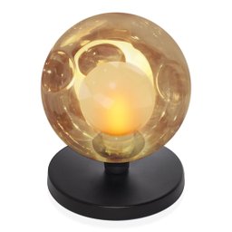 Luminária de mesa Globo Harmony Ambar Base Redonda Preta - 3