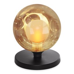 Luminária de mesa Globo Harmony Ambar Base Redonda Preta - 2