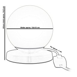 Luminária de mesa Globo Harmony Ambar Base Redonda Preta - 4