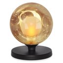Ver imagem 1 de Luminária de mesa Globo Harmony Ambar Base Redonda Preta