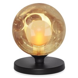 Luminária de mesa Globo Harmony Ambar Base Redonda Preta - 1