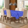 Toalha De Mesa De 4 Lugares Tecido Jacquard Quadrada: Azul Royal - 1