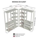 Ver imagem 6 de Guarda-roupa Closet Modulado Valencia 4 Gavetas 358cm Rustic/preto Madesa 04 Rustic/preto