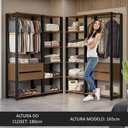 Ver imagem 4 de Guarda-roupa Closet Modulado Valencia 4 Gavetas 358cm Rustic/preto Madesa 04 Rustic/preto