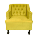 Ver imagem 1 de Poltrona Cadeira Decorativa Para Sala E Recepção Genesis Suede Amarelo- LM DECOR
