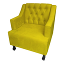 Ver imagem 2 de Poltrona Cadeira Decorativa Para Sala E Recepção Genesis Suede Amarelo- LM DECOR