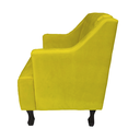 Ver imagem 3 de Poltrona Cadeira Decorativa Para Sala E Recepção Genesis Suede Amarelo- LM DECOR