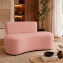 Ver imagem 1 de Sofá Decorativo Orgânico Curvo Sala de Estar Feijão 110cm - Paraná Metal:Rosé