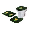 Jogo Tapete Banheiro Pelucia Padrao Tulipa Verde - 1