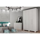 Ver imagem 4 de Guarda Roupa 4 Portas e 2 Gavetas C/ Pés Milly/veneza Cumaru/fendi - Novo Horizonte