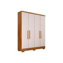 Ver imagem 1 de Guarda Roupa 4 Portas e 2 Gavetas C/ Pés Milly/veneza Cumaru/fendi - Novo Horizonte