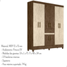 Guarda-roupa Roupeiro Casal 8 Portas 1 Gaveta Moval Castanho/branco - 5