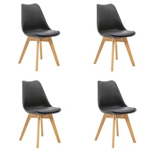 Kit 4 Cadeiras Saarinen Wood com Estofamento Várias Cores
