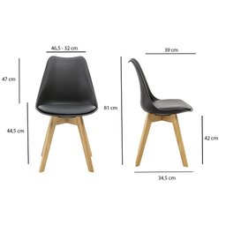 Kit 4 Cadeiras Saarinen Wood com Estofamento Várias Cores - 10