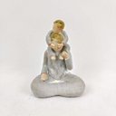 Ver imagem 2 de Enfeite Estátua Pai E Filho 11X8X6Cm Cinza Barroco