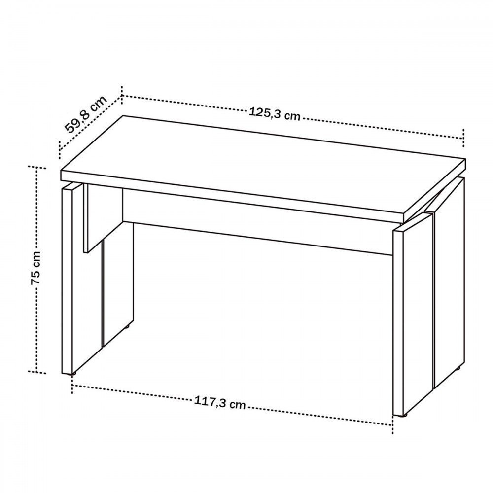 Mesa para Escritório Operacional Freijó/branco - Artany Móveis - 4