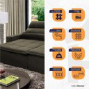 Ver imagem 3 de Sofá Retrátil Reclinável Amsterdam 3,00m Suede Velut Molas no Assento - King House