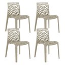 Ver imagem 1 de Kit 4 Cadeiras Gruvyer Design Cozinha Sala de Estar Jantar - Bege Bege