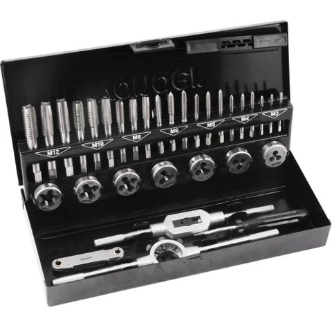 Jogo de Machos e Cossinetes Estojo Metálico 32 Peças Vonder Calibre Rosca