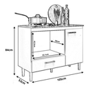 Ver imagem 6 de Balcão Cozinha Multiuso para Cooktop Forno ou Microondas Nature/Chumbo