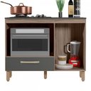Ver imagem 4 de Balcão Cozinha Multiuso para Cooktop Forno ou Microondas Nature/Chumbo