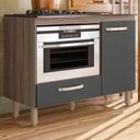 Ver imagem 1 de Balcão Cozinha Multiuso para Cooktop Forno ou Microondas Nature/Chumbo