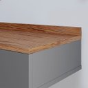 Ver imagem 4 de Penteadeira Gloss para Maquiagem Camarim com 1 Gaveta Puxador Concha Suspensa - Cinza/ Freijó