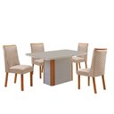 Ver imagem 2 de Mesa de Jantar Isadora 120cm Tampo MDF Vidro Canto Copo com 4 Cadeiras Yasmin