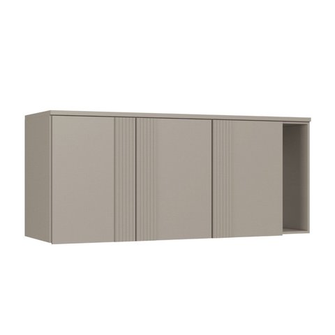 Módulo Aéreo para Quarto 3 Portas Elegance Cinza/Níquel