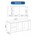 Ver imagem 3 de Módulo Aéreo para Quarto 3 Portas Elegance Cinza/Níquel