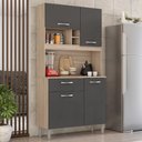 Ver imagem 2 de Kit Cozinha Compacta 4 Portas 1 Gaveta Malta D02 Avena/Grafito - Mpozenato